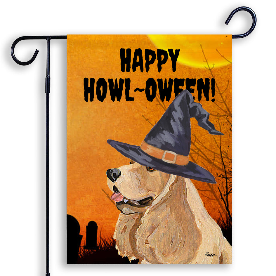 Cocker Spaniel HAPPY HOWL-OWEEN Garden Flag