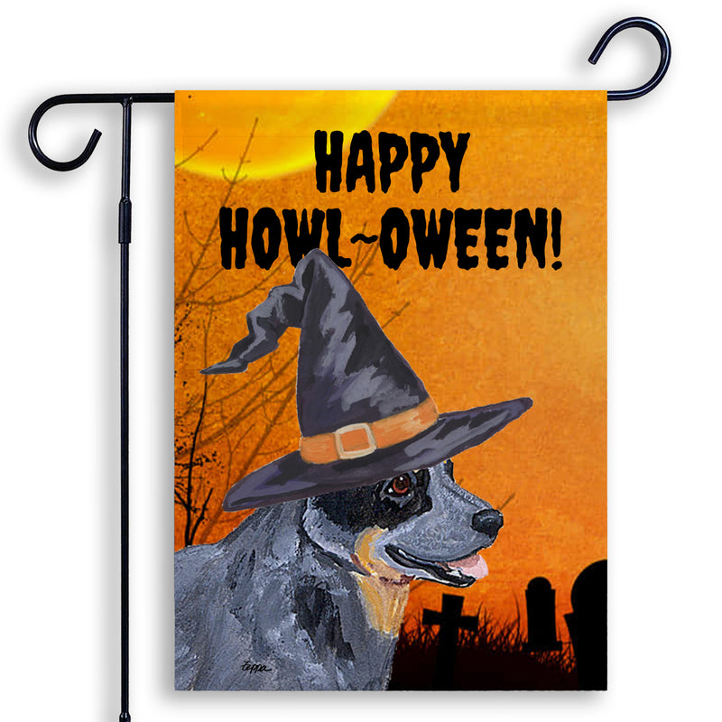 Australian Cattle Dog HAPPY HOWL-OWEEN Garden Flag