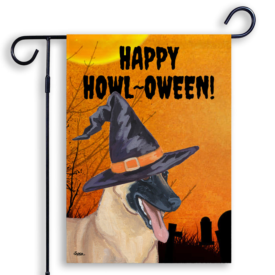 Belgian Malinois HAPPY HOWL-OWEEN Garden Flag