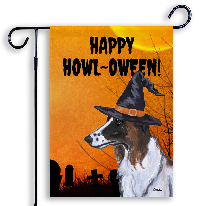 Borzoi HAPPY HOWL-OWEEN Garden Flag
