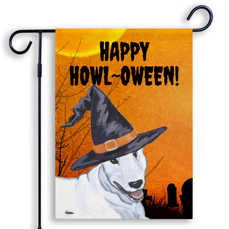 Bull Terrier HAPPY HOWL-OWEEN Garden Flag