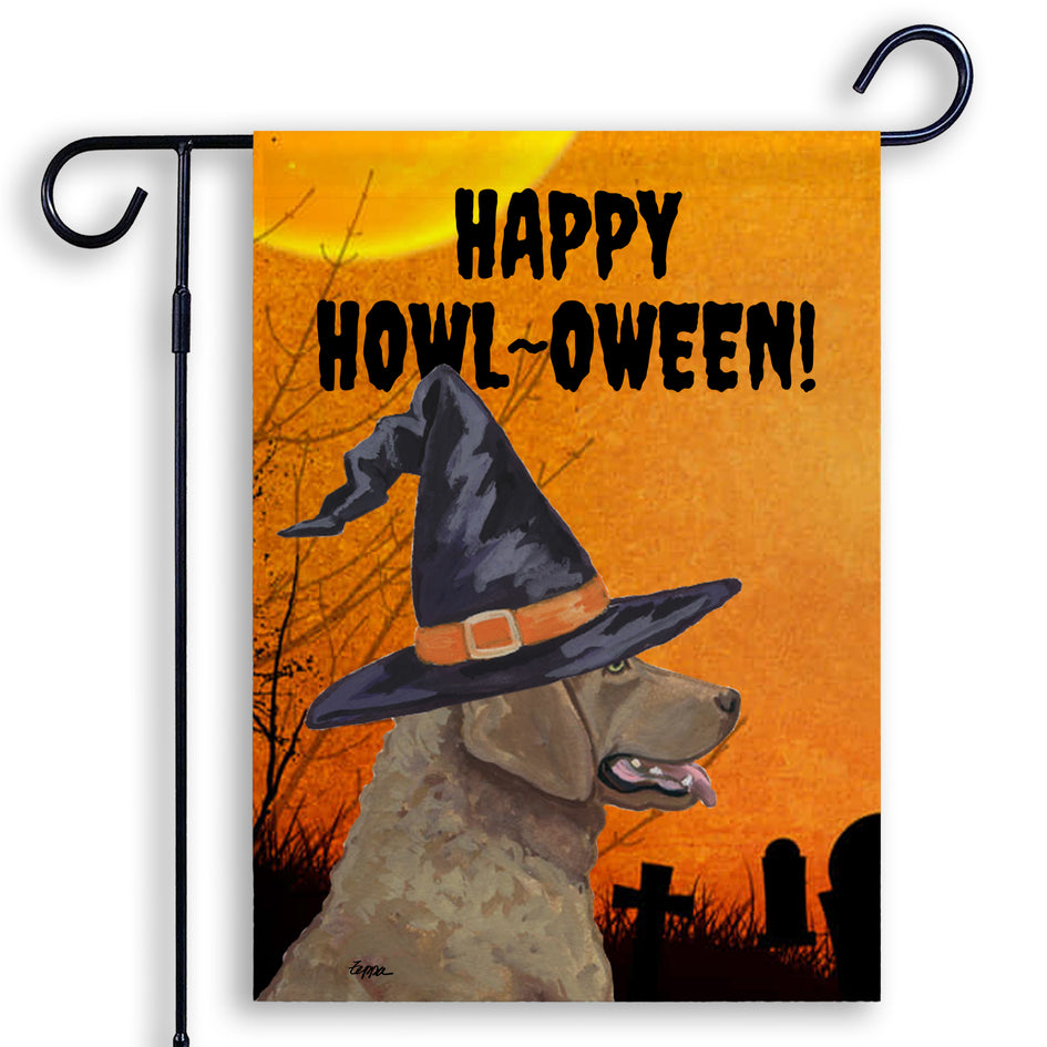 Chesapeake Bay Retriever HAPPY HOWL-OWEEN Garden Flag