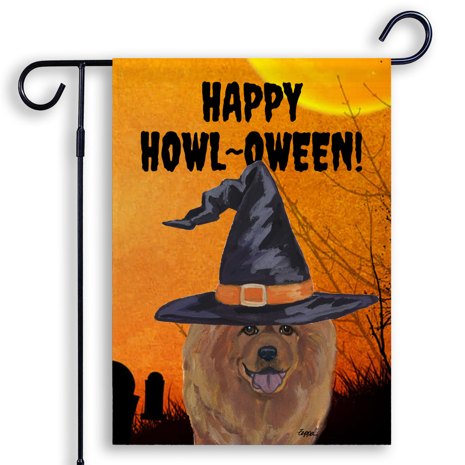Chow Chow HAPPY HOWL-OWEEN Garden Flag