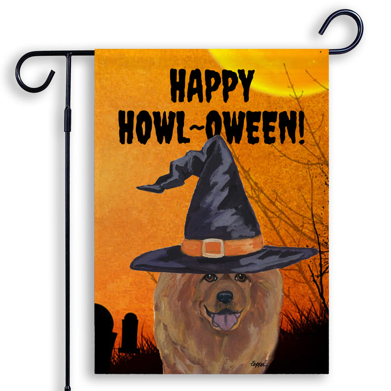 Chow Chow HAPPY HOWL-OWEEN Garden Flag