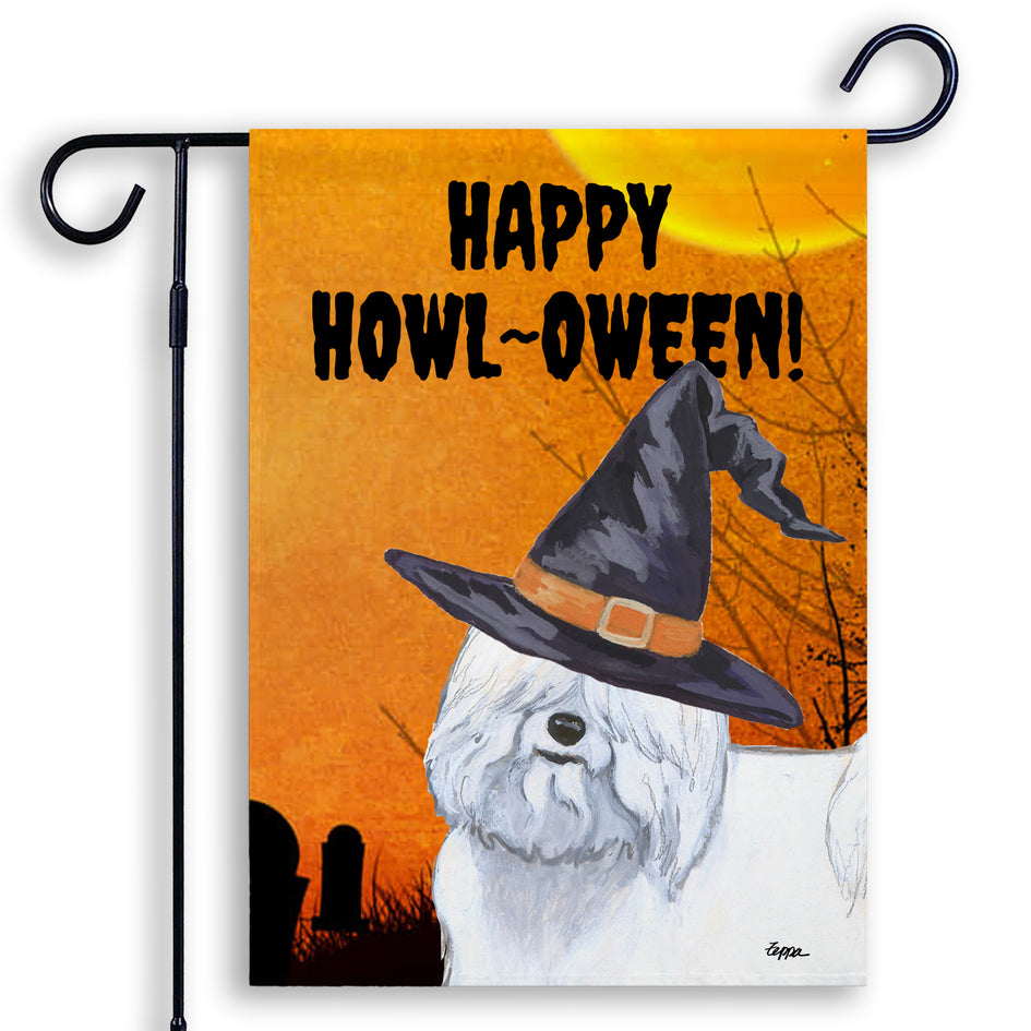 Coton de Tulear HAPPY HOWL-OWEEN Garden Flag