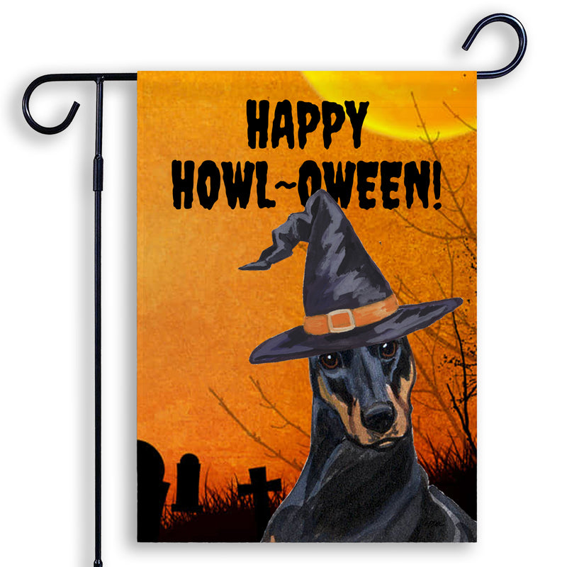Doberman Pinscher HAPPY HOWL-OWEEN Garden Flag