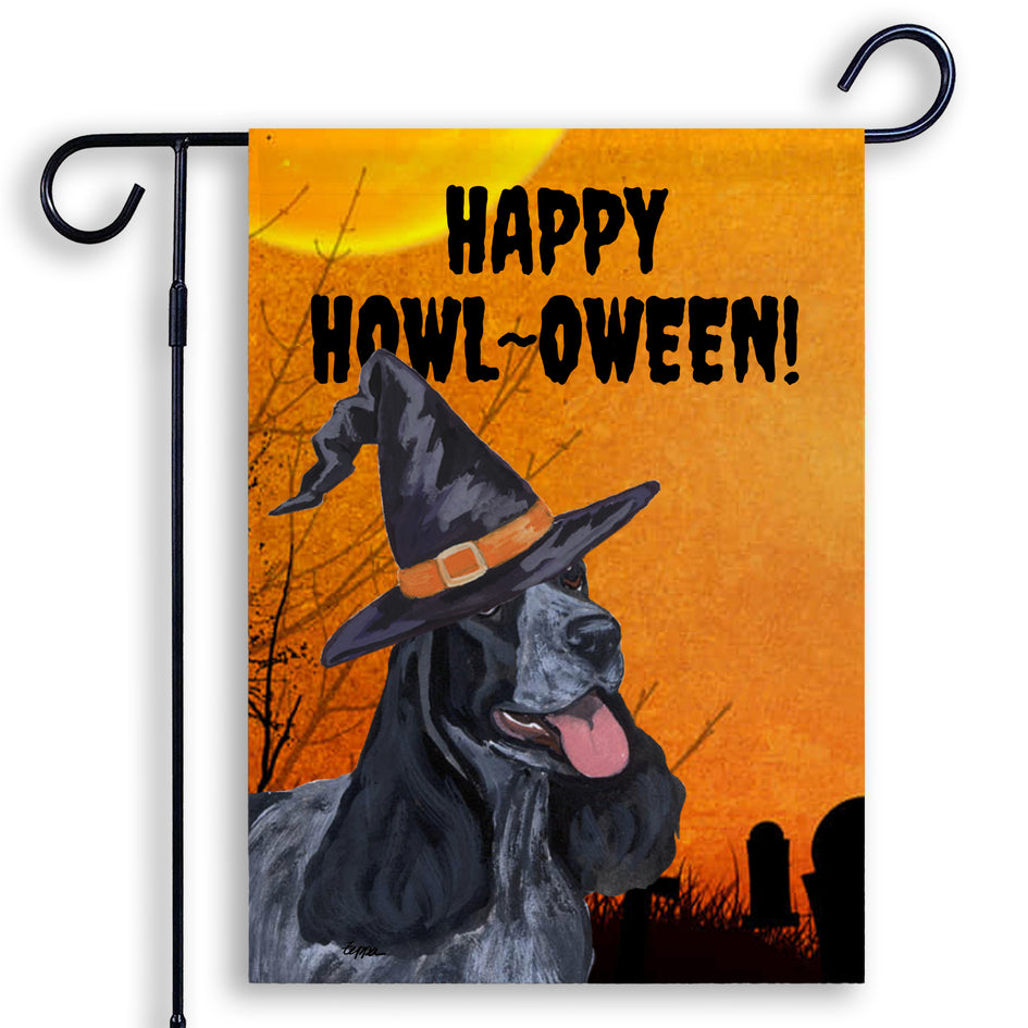 English Cocker Spaniel HAPPY HOWL-OWEEN Garden Flag