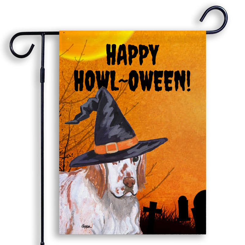 English Setter HAPPY HOWL-OWEEN Garden Flag
