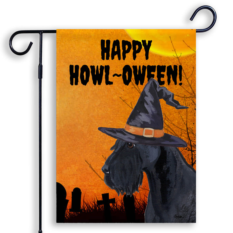 Giant Schnauzer HAPPY HOWL-OWEEN Garden Flag