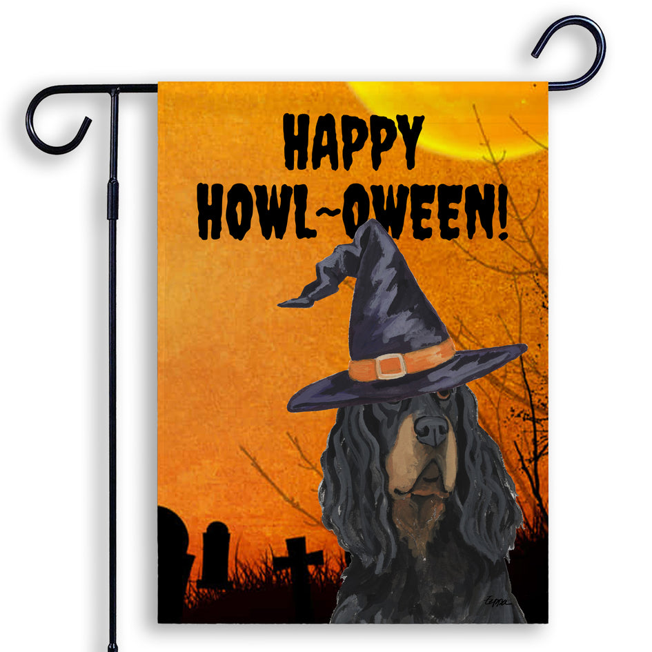 Gordon Setter HAPPY HOWL-OWEEN Garden Flag