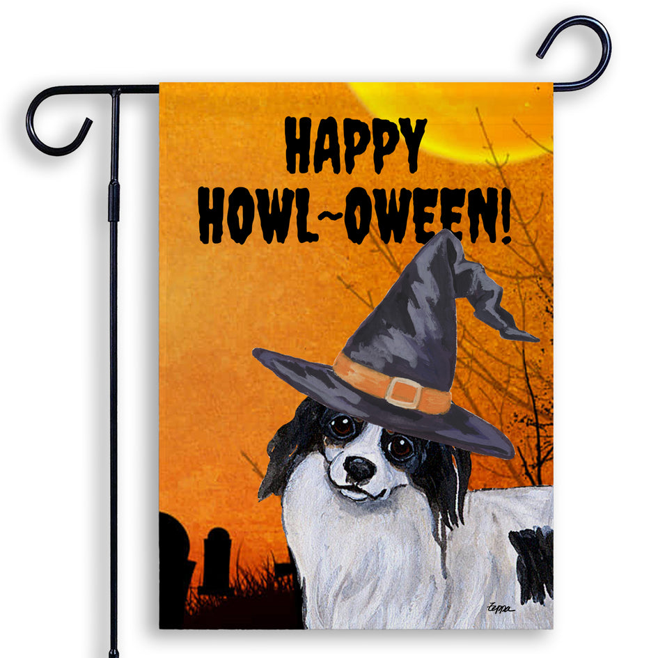 Papillon HAPPY HOWL-OWEEN Garden Flag