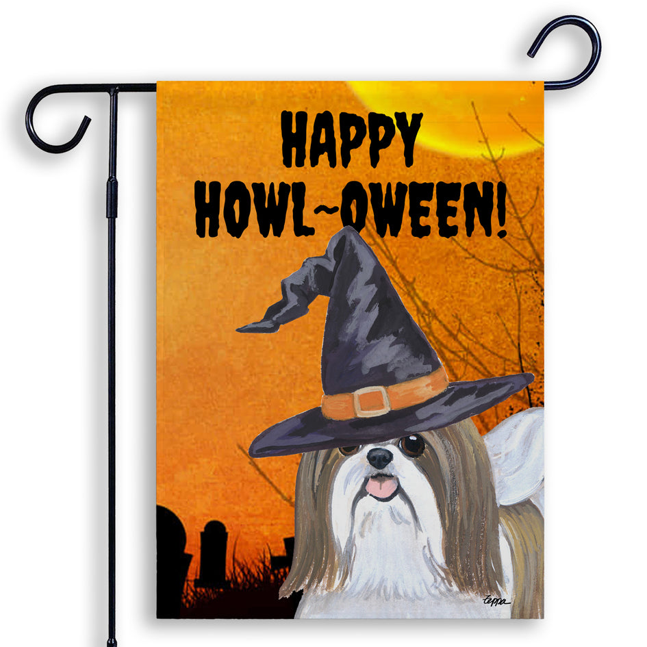 Shih Tzu HAPPY HOWL-OWEEN Garden Flag