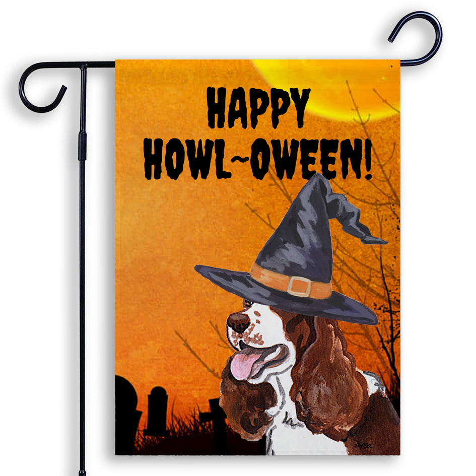 English Springer Spaniel HAPPY HOWL-OWEEN Garden Flag