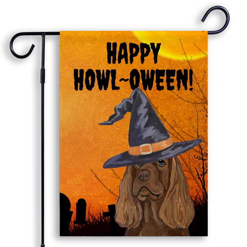 Sussex Spaniel HAPPY HOWL-OWEEN Garden Flag