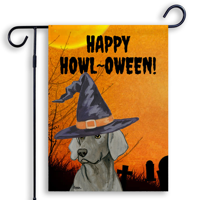 Weimaraner HAPPY HOWL-OWEEN Garden Flag