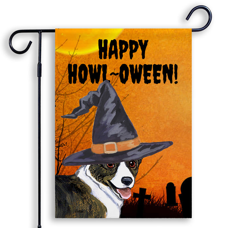 Cardigan Welsh Corgi  HAPPY HOWL-OWEEN Garden Flag