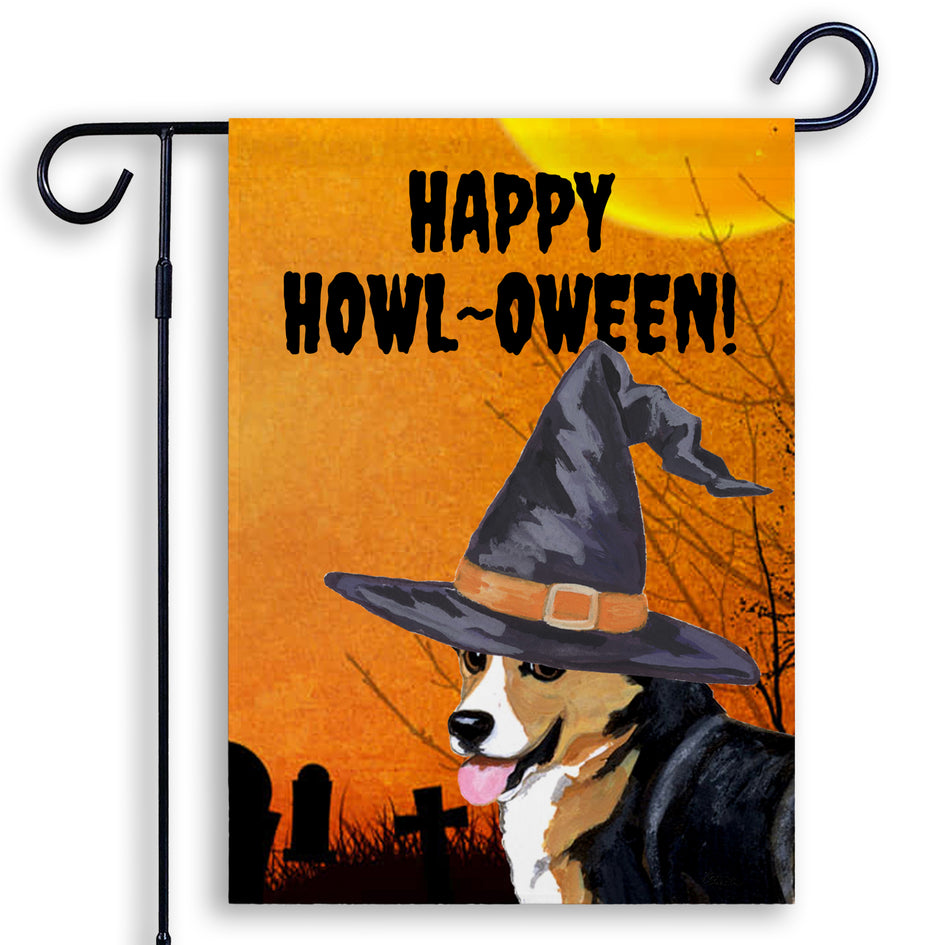 Pembroke Welsh Corgi HAPPY HOWL-OWEEN Garden Flag