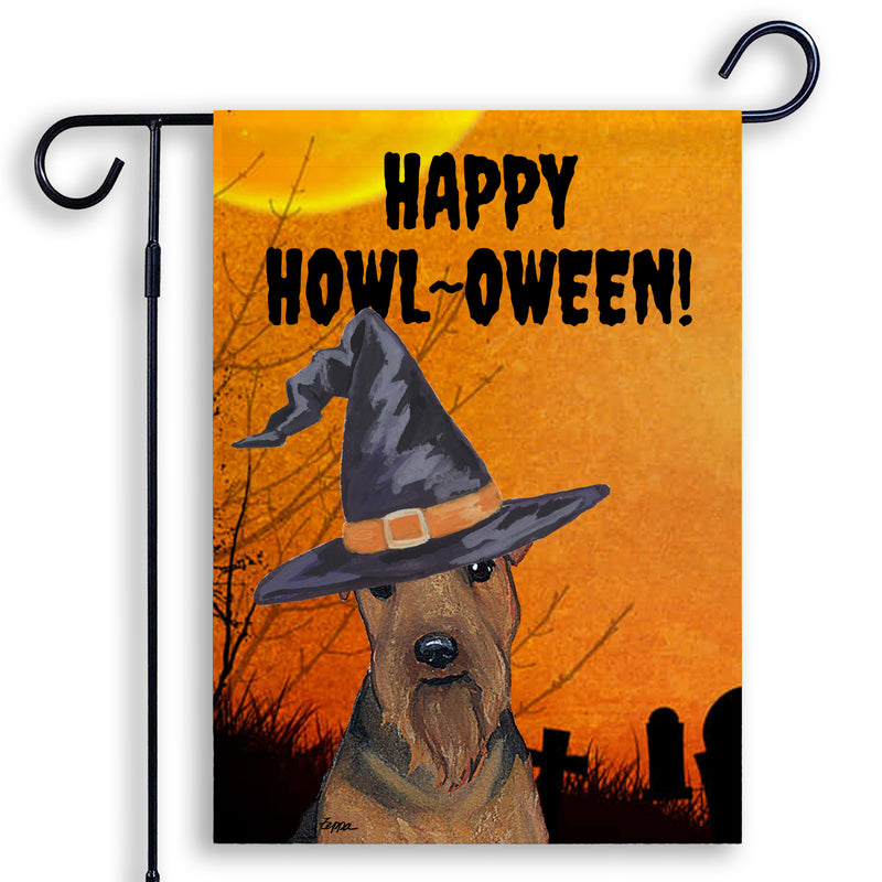 Welsh Terrier HAPPY HOWL-OWEEN Garden Flag