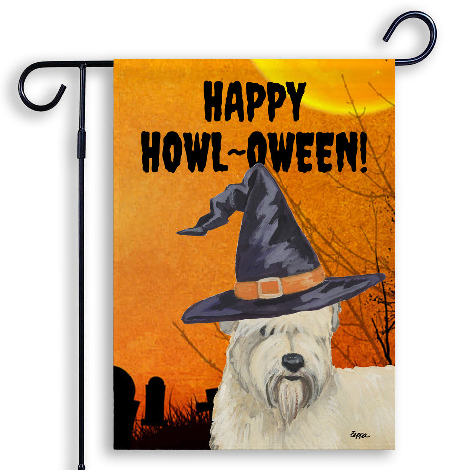 Soft Coated Wheaten Terrier HAPPY HOWL-OWEEN Garden Flag