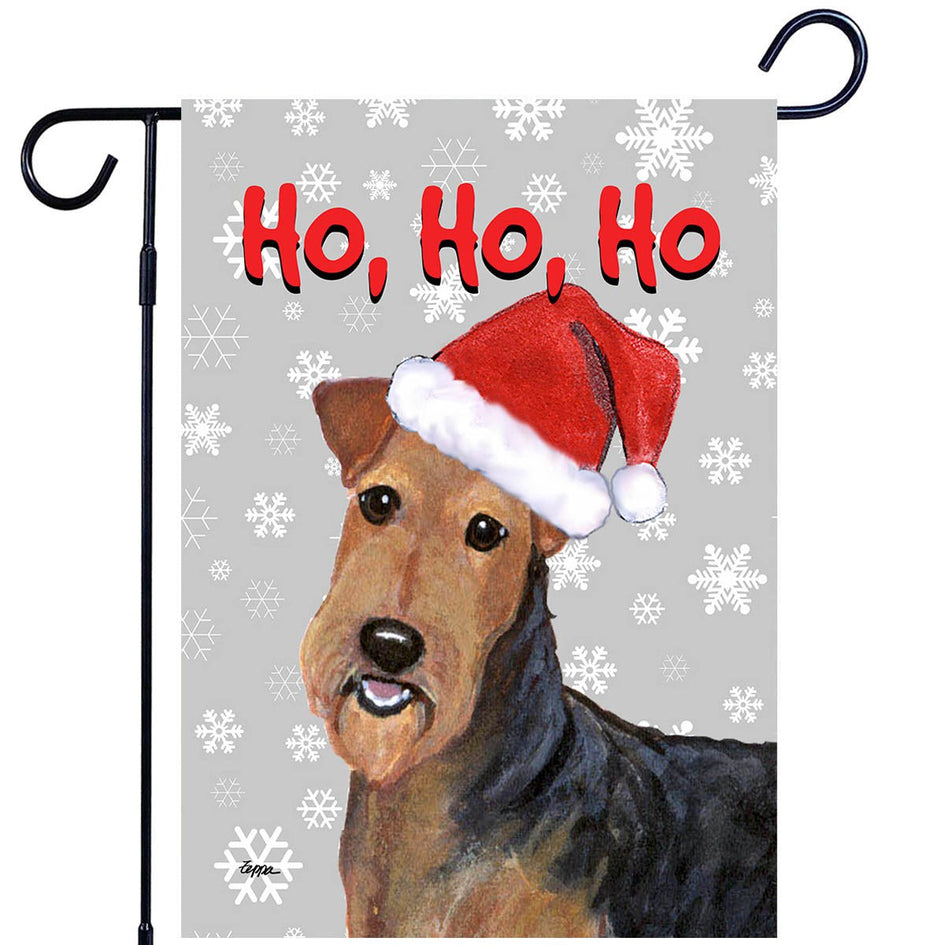 Airedale Terrier Ho Ho Ho Holidays Garden Flag