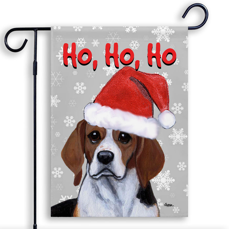 Beagle Ho Ho Ho Holidays Garden Flag