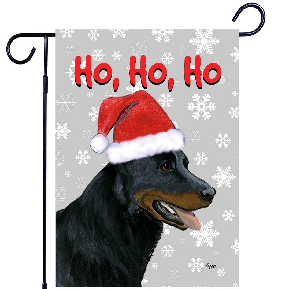 Beauceron Ho Ho Ho Holidays Garden Flag
