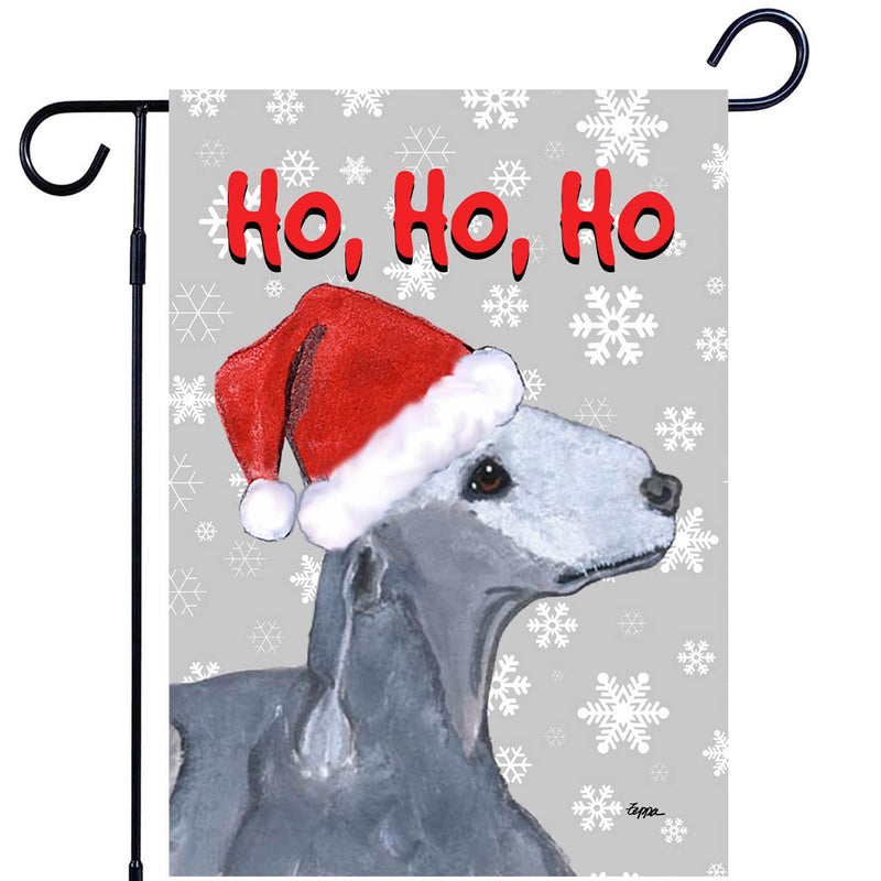 Bedlington Terrier Ho Ho Ho Holidays Garden Flag