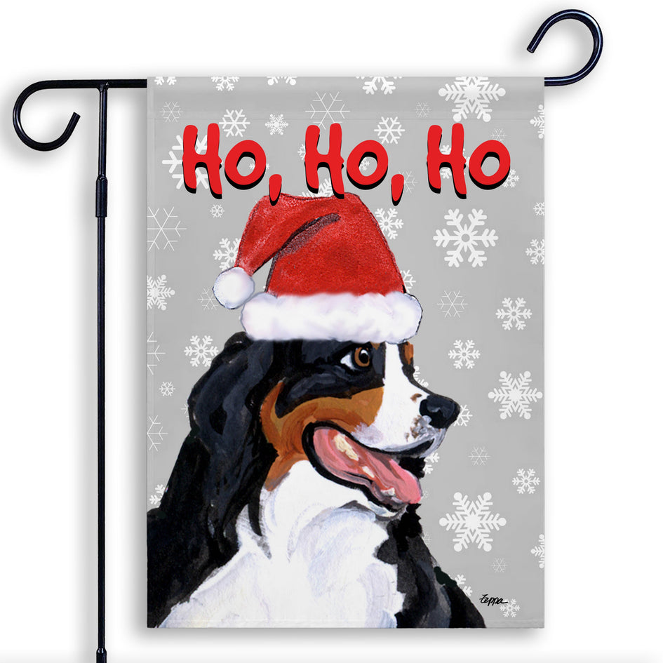 Bernese Mountain Dog Ho Ho Ho Holidays Garden Flag