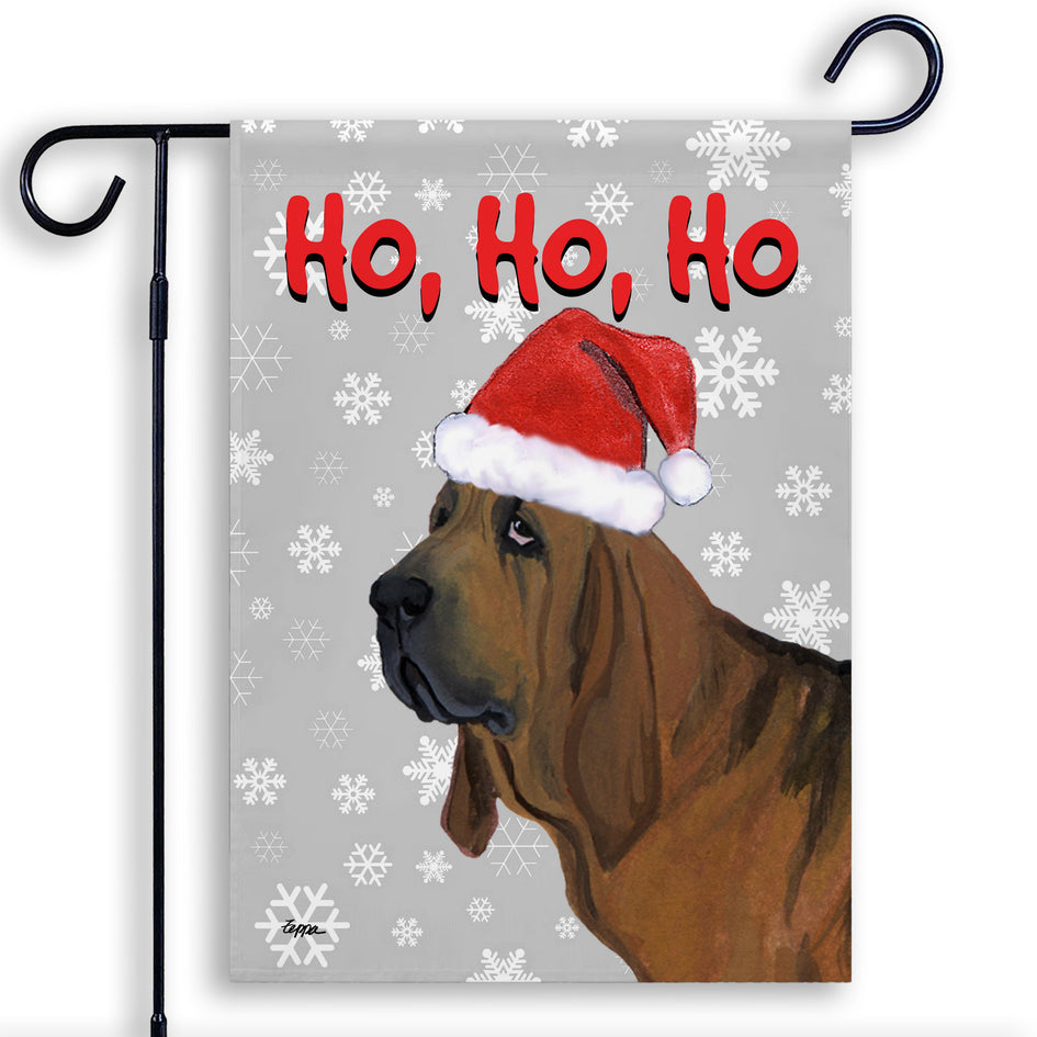 Bloodhound Ho Ho Ho Holidays Garden Flag