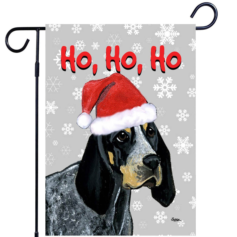 Bluetick Coonhound Ho Ho Ho Holidays Garden Flag
