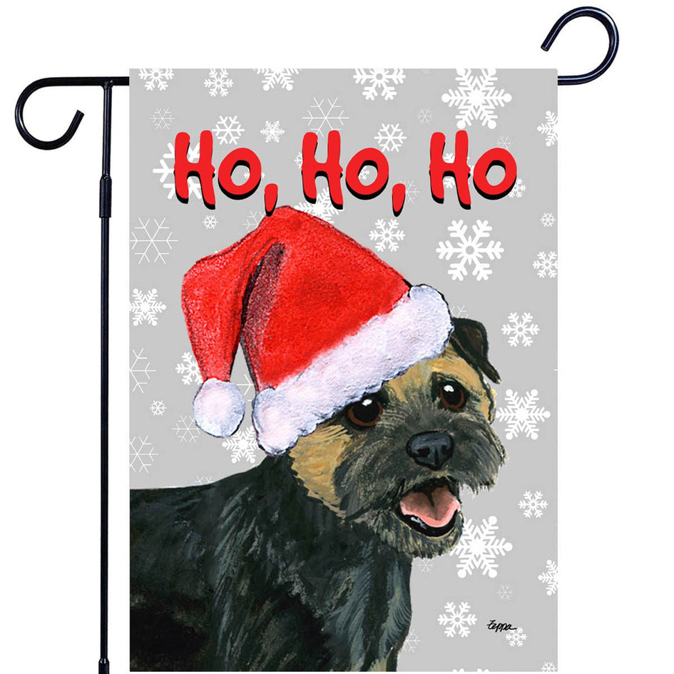 Border Terrier Ho Ho Ho Holidays Garden Flag