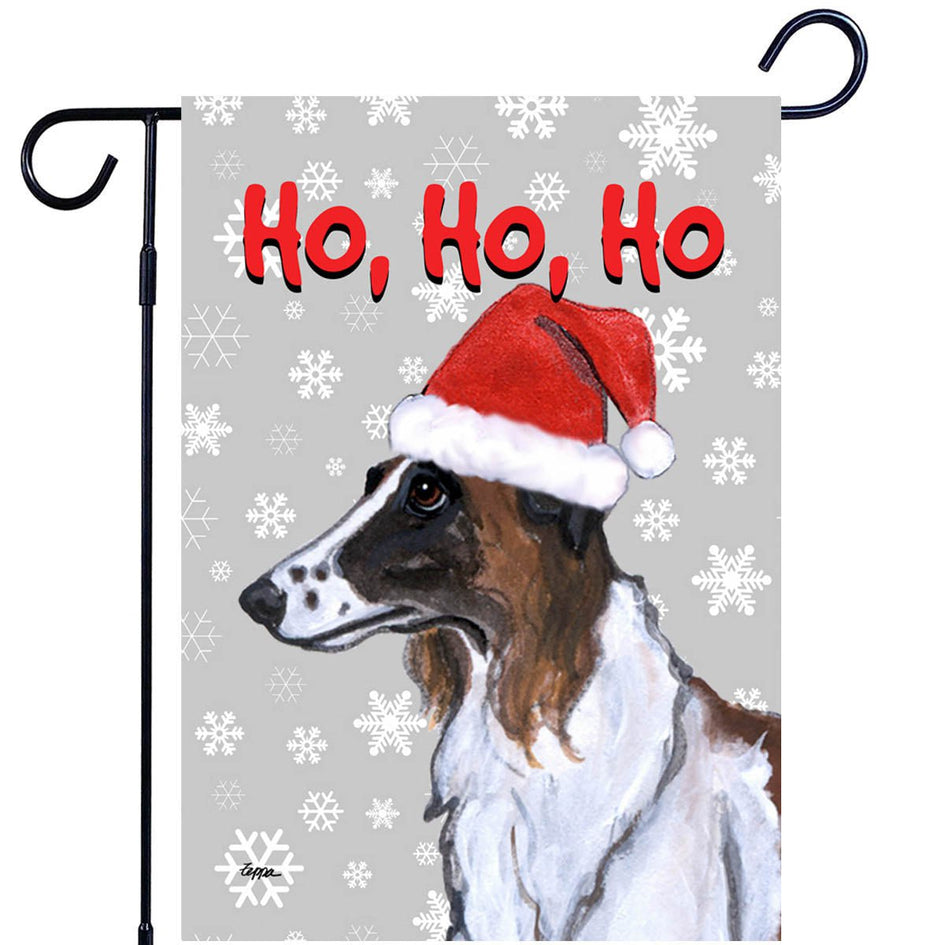 Borzoi Ho Ho Ho Holidays Garden Flag