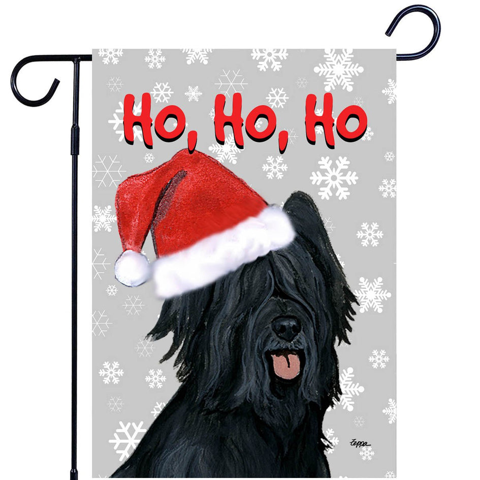 Briard Ho Ho Ho Holidays Garden Flag