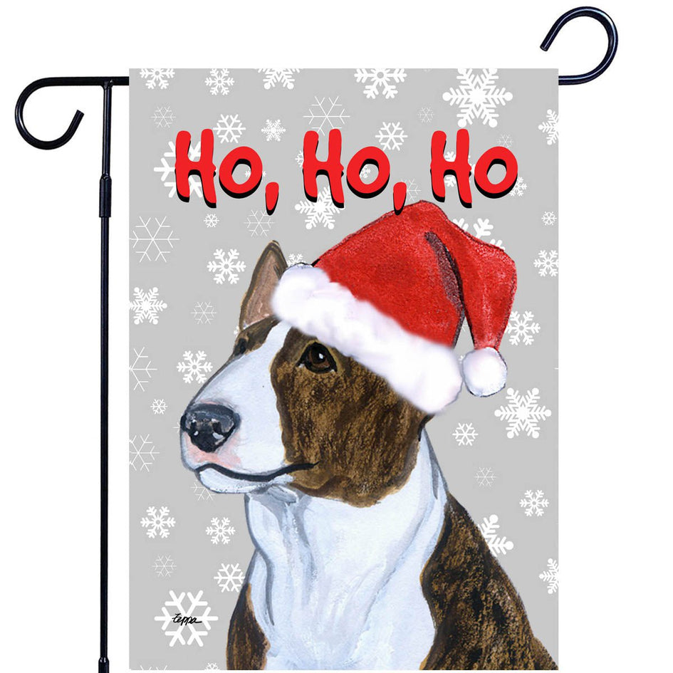 Bull Terrier Ho Ho Ho Holidays Garden Flag