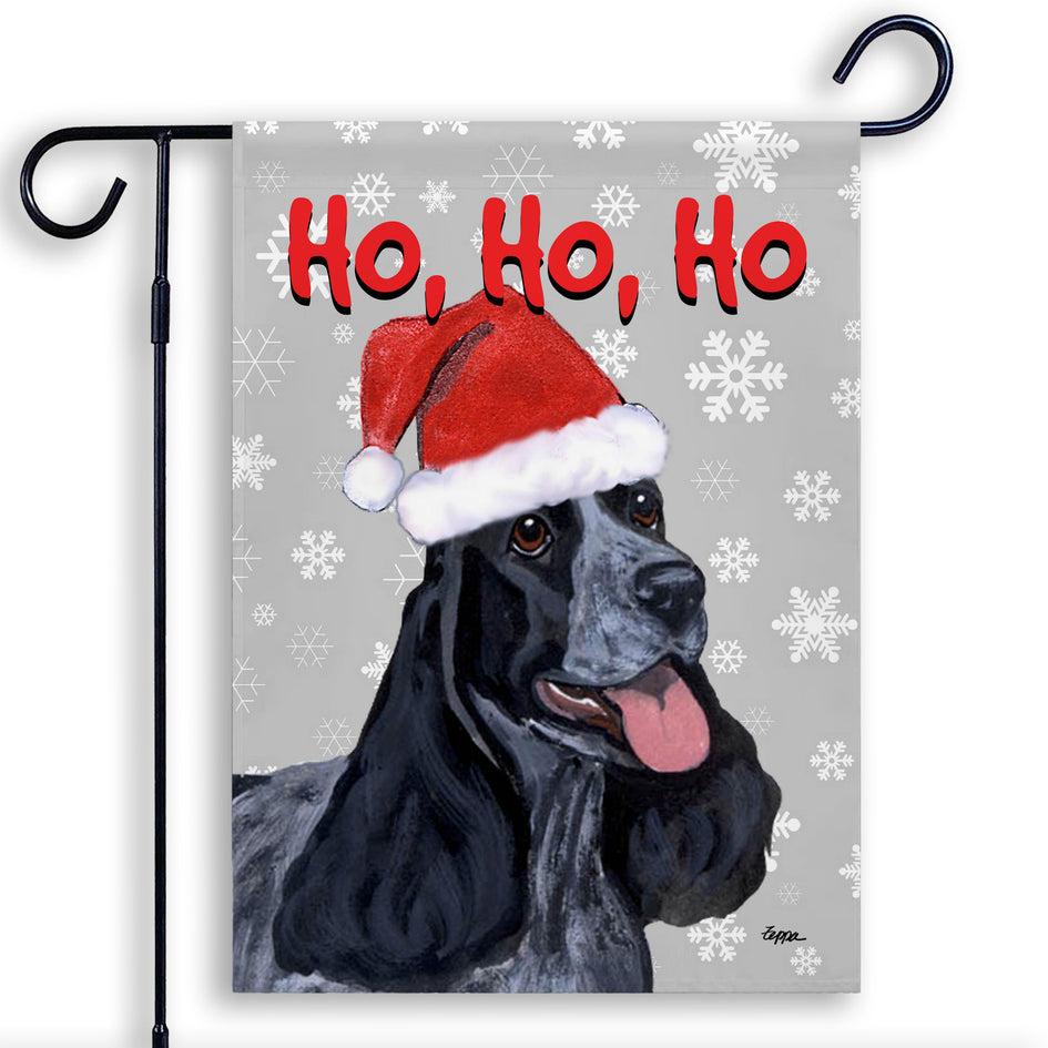 English Cocker Spaniel Ho Ho Ho Holidays Garden Flag