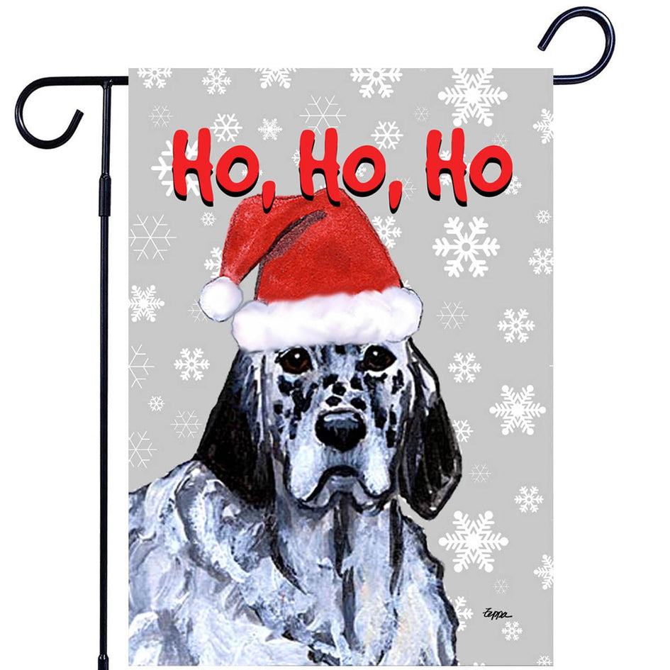 English Setter Ho Ho Ho Holidays Garden Flag