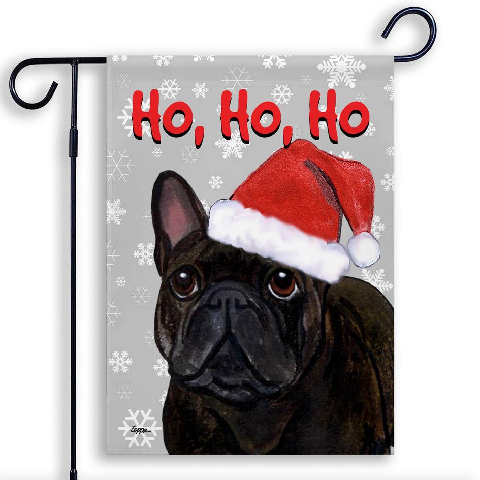 French Bulldog Ho Ho Ho Holidays Garden Flag