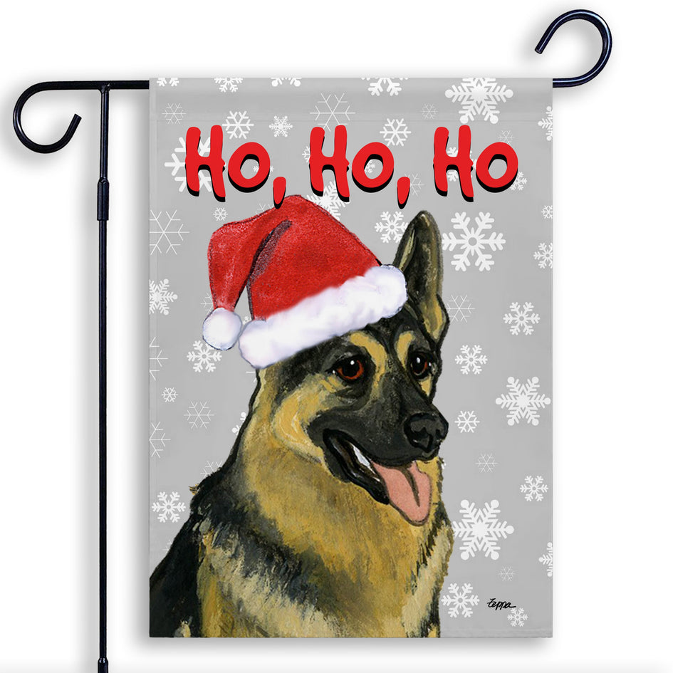 German Shepherd Dog Ho Ho Ho Holidays Garden Flag