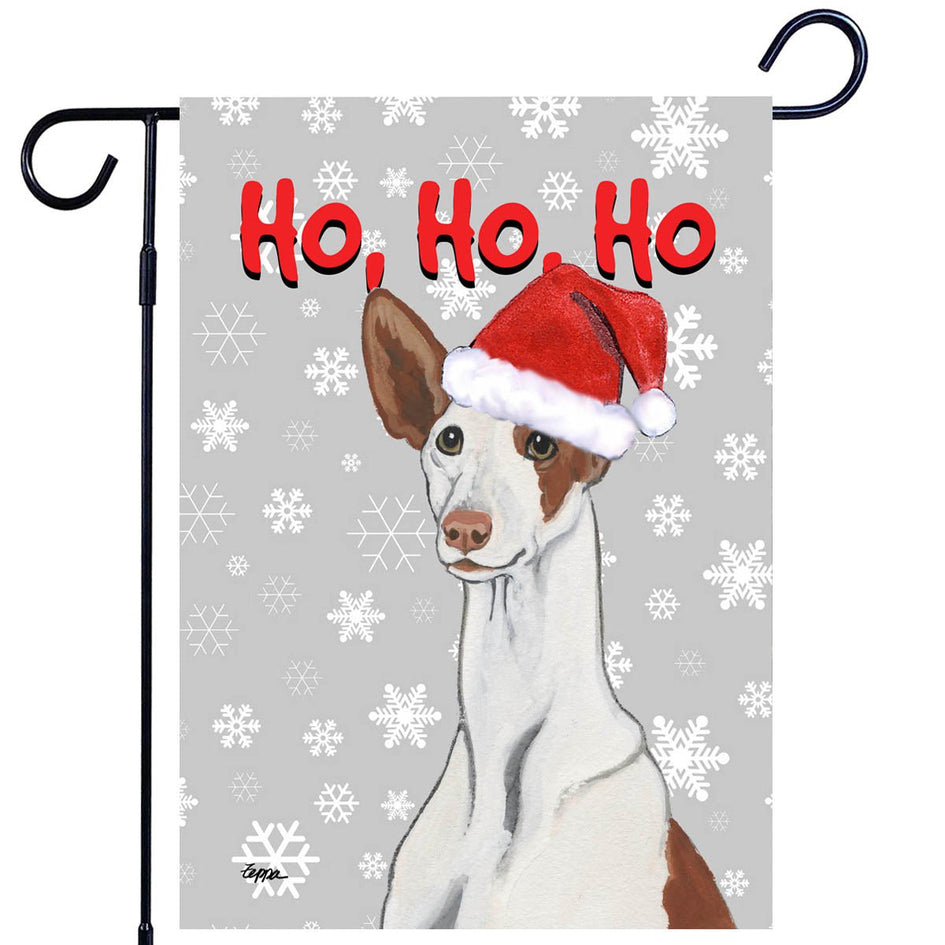 Ibizan Hound Ho Ho Ho Holidays Garden Flag