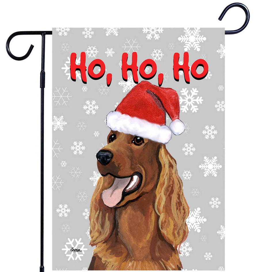 Irish Setter Ho Ho Ho Holidays Garden Flag