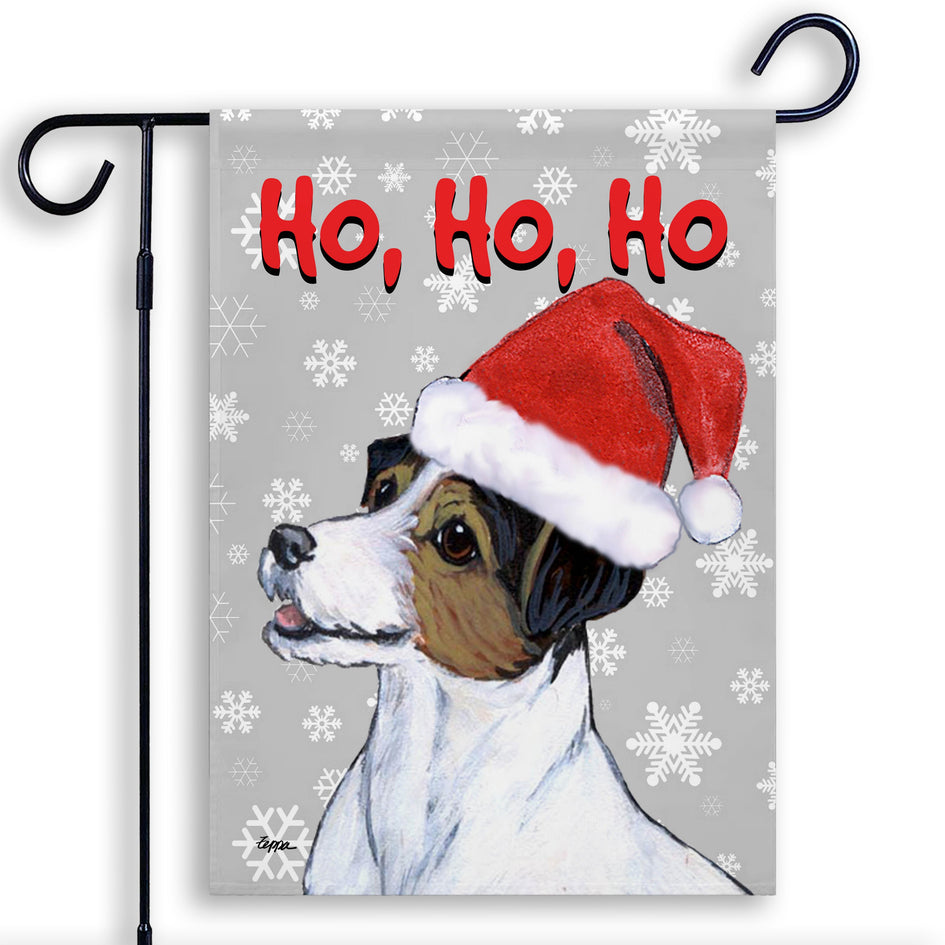 Russell Terrier Ho Ho Ho Holidays Garden Flag