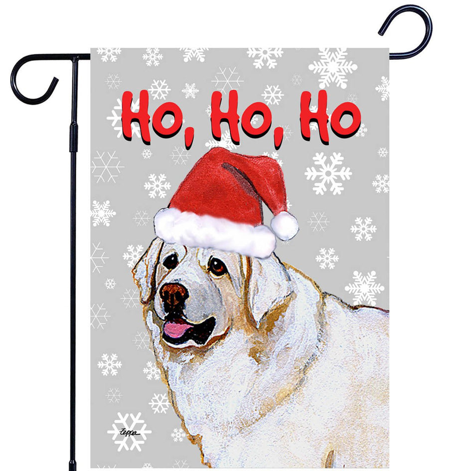 Kuvasz Ho Ho Ho Holidays Garden Flag