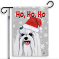 Maltese Ho Ho Ho Holidays Garden Flag