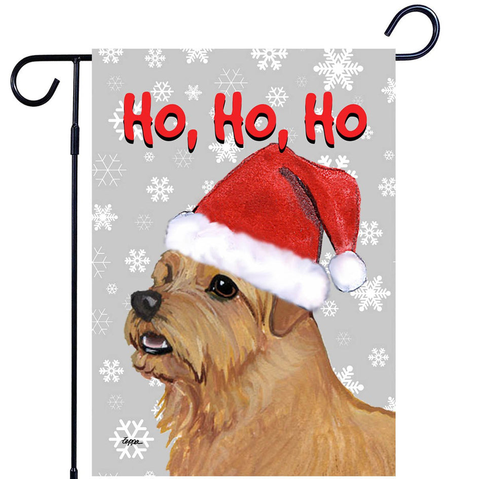 Norfolk Terrier Ho Ho Ho Holidays Garden Flag