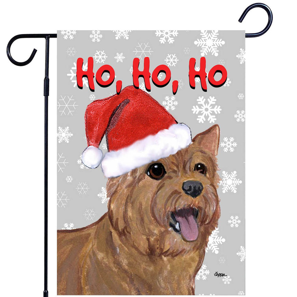 Norwich Terrier Ho Ho Ho Holidays Garden Flag