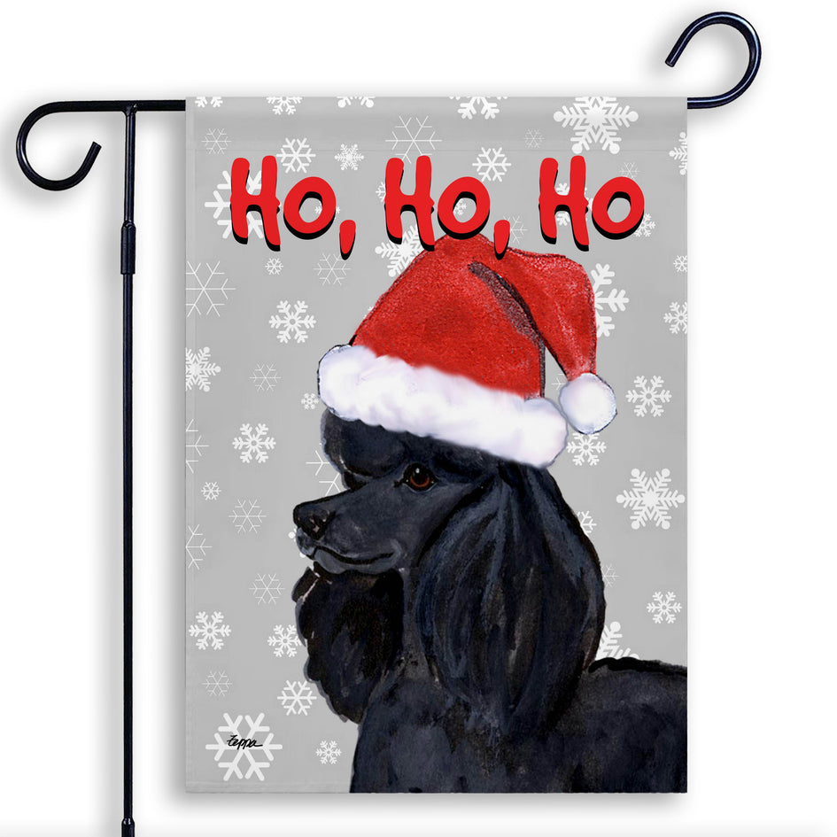 Poodle Ho Ho Ho Holidays Garden Flag