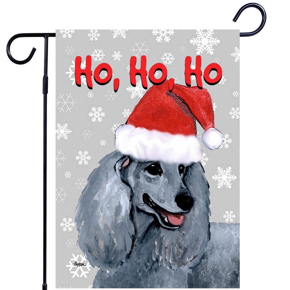 Poodle Ho Ho Ho Holidays Garden Flag