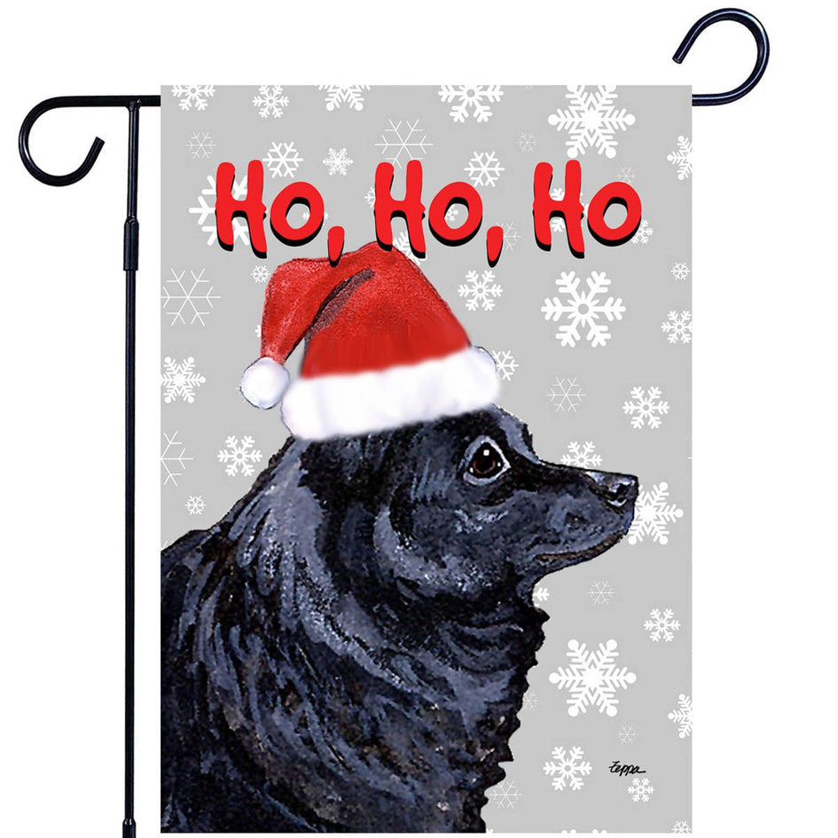 Schipperke Ho Ho Ho Holidays Garden Flag