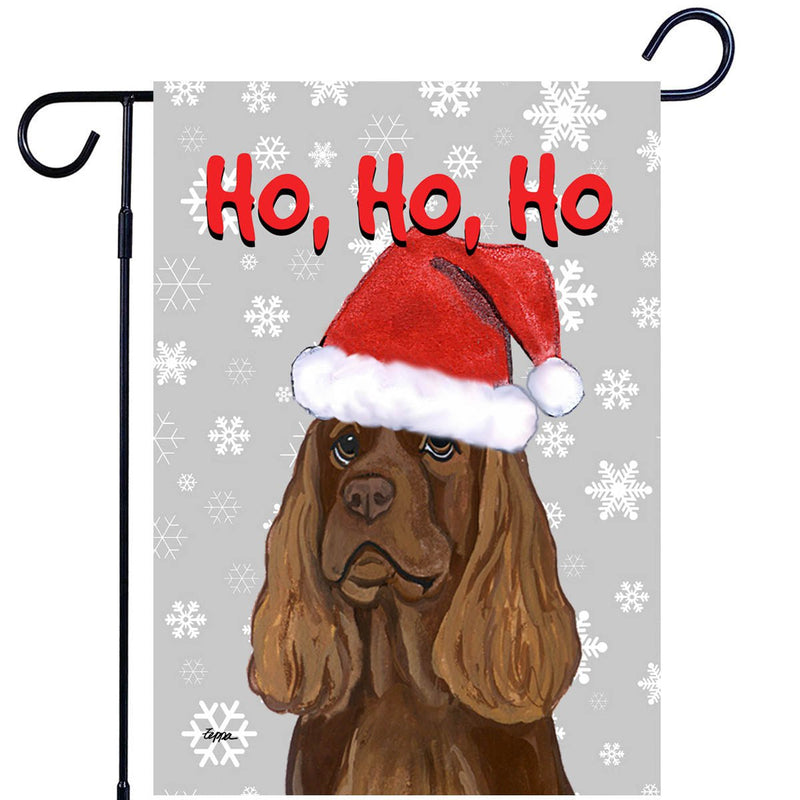Sussex Spaniel Ho Ho Ho Holidays Garden Flag