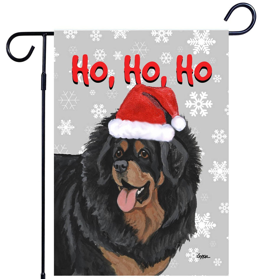 Tibetan Mastiff Ho Ho Ho Holidays Garden Flag